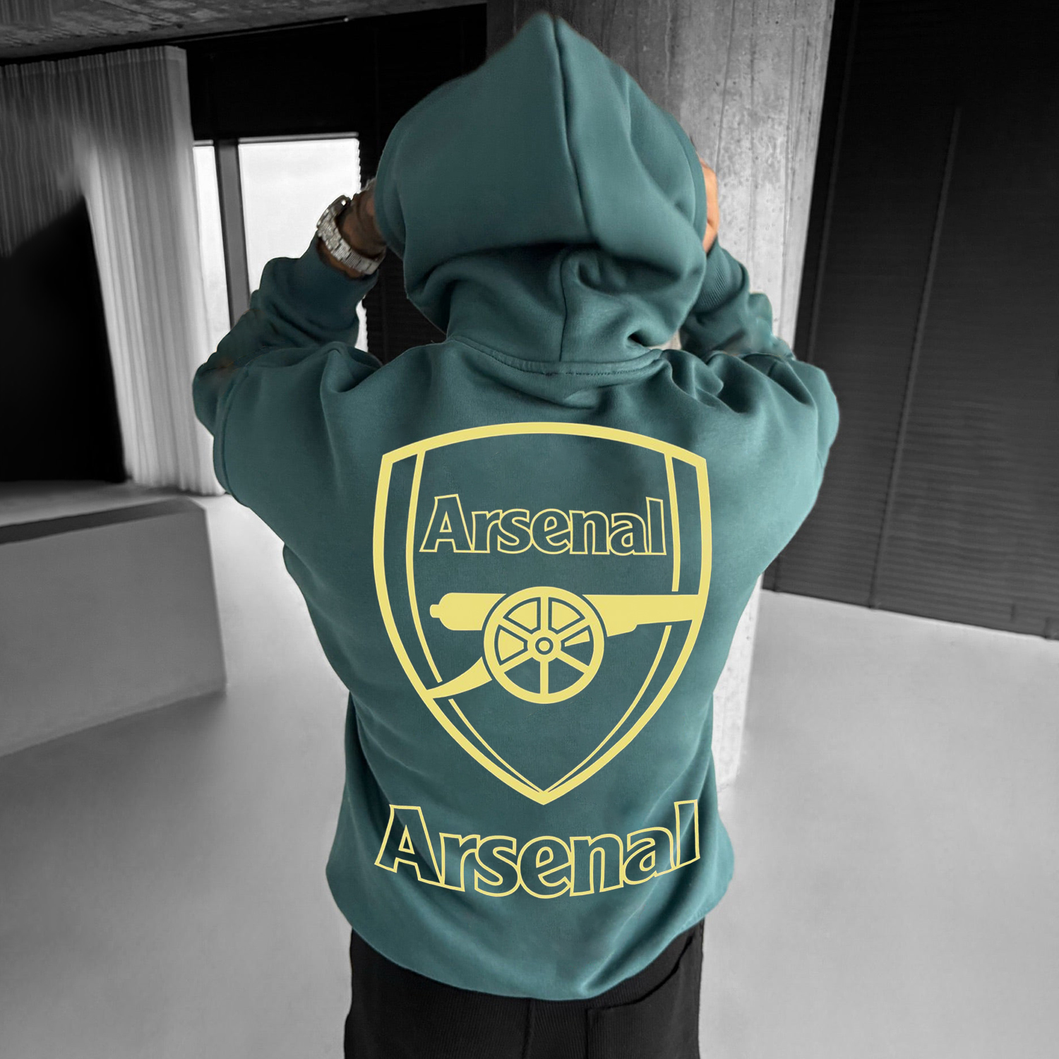 Stylish Football Print Oversized Hoodie / TECHWEAR CLUB / Techwear