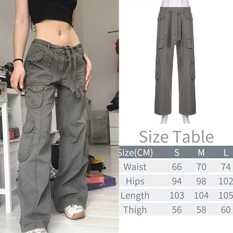 Tawnie Y2K Cargo Pants Women's Baggy Pants 2022 Autumn Streetwear Fairycore Oversized Trousers Vintage Casual Loose Sweatpants