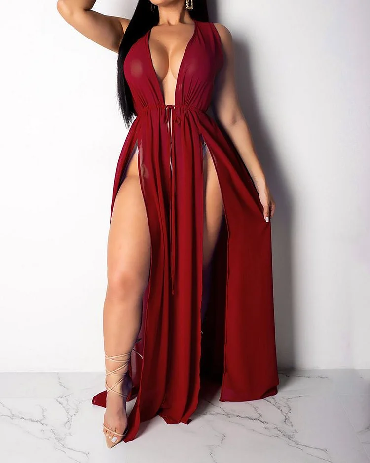 Chiffon Beach Blouse Maxi Dress