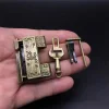 Auspicious old-fashioned lock, metal Kirin small copper lock, mini mechanism lock