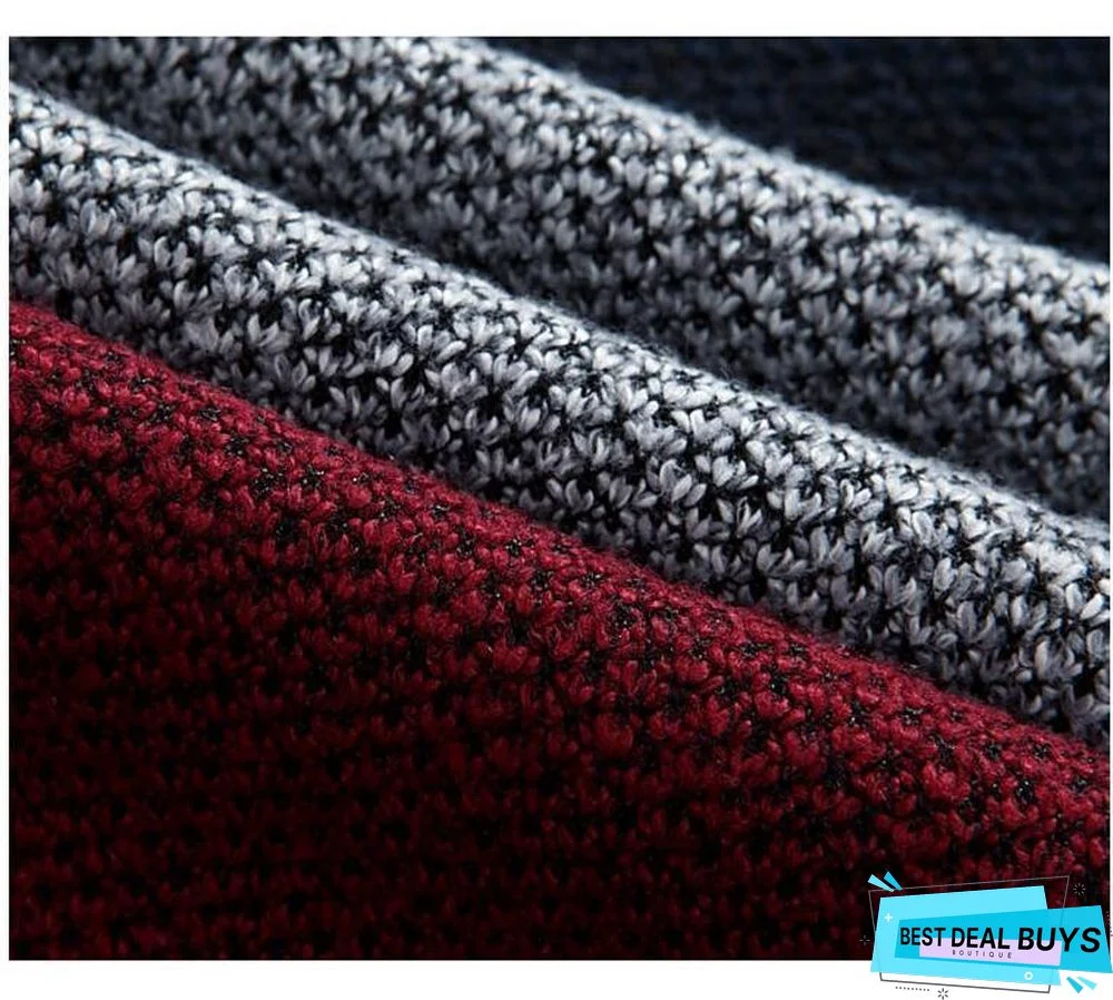 Men Thick Cardigan Coats Gradient Knitted Zipper Jackets