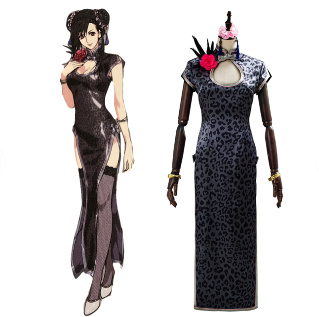 FF7 Final Fantasy VII Remakes Tifa Lockhart Cosplay Kostüm Cheongsam