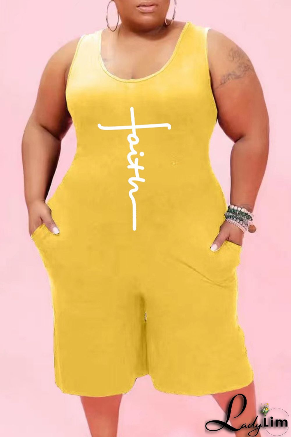 Blue Fashion Casual Print Basic O Neck Plus Size Jumpsuits