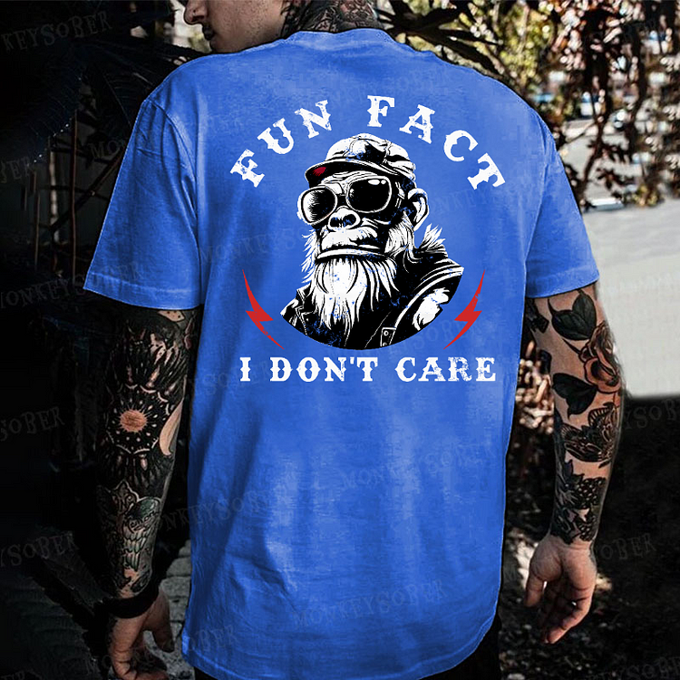 Fun Fact I Don't Care Monkey T-shirt