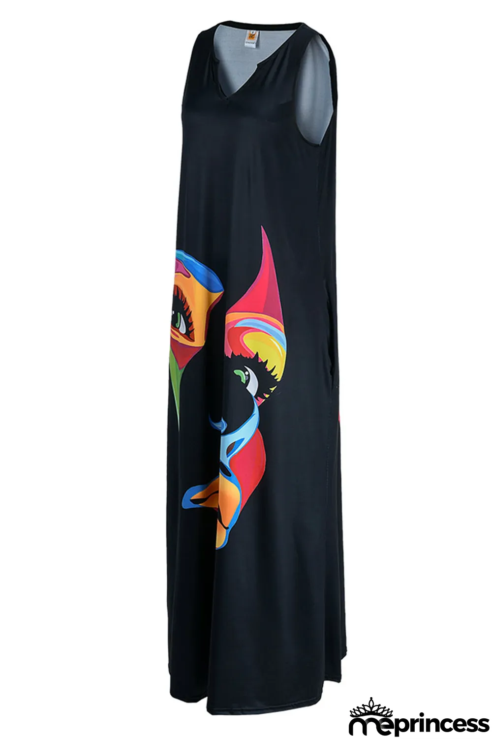 White Casual Print Patchwork V Neck Straight Dresses