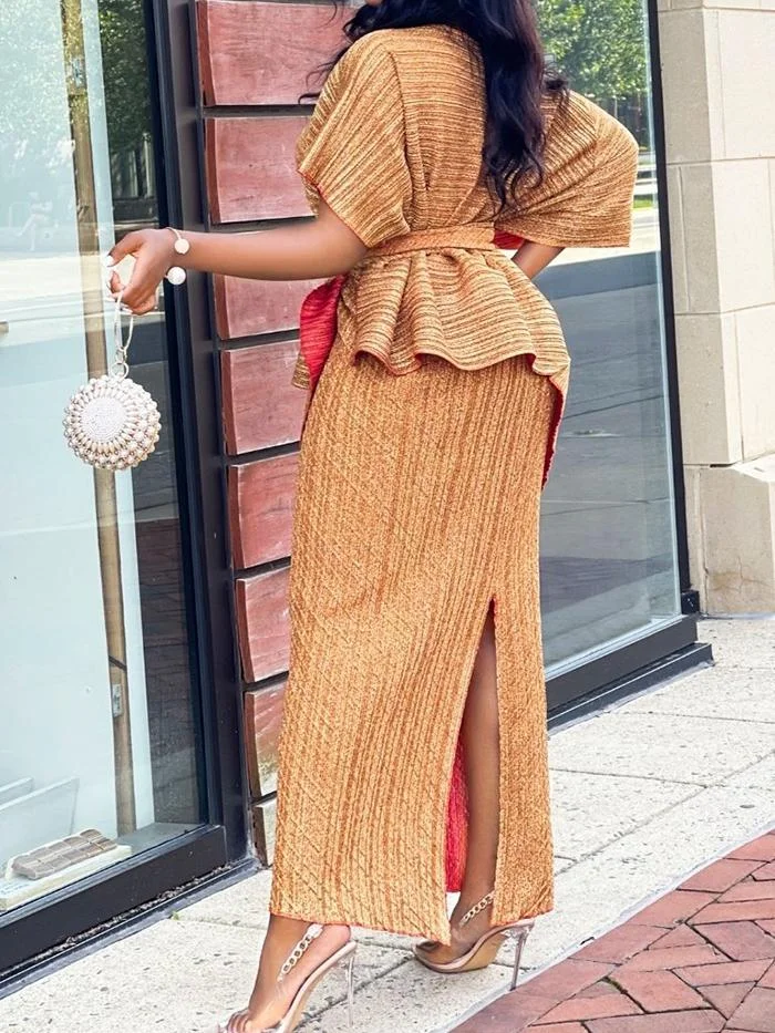 Two-piece Fashion Short-sleeved Suit Skirt