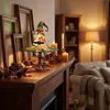 Witch Hat Desk Ornament Maple Leaf Resin Halloween Night Light