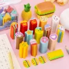 Lovely Cartoon Candy Erasers 6in1 Set for Kids Student Class Reward Office Exam Stationery Gift