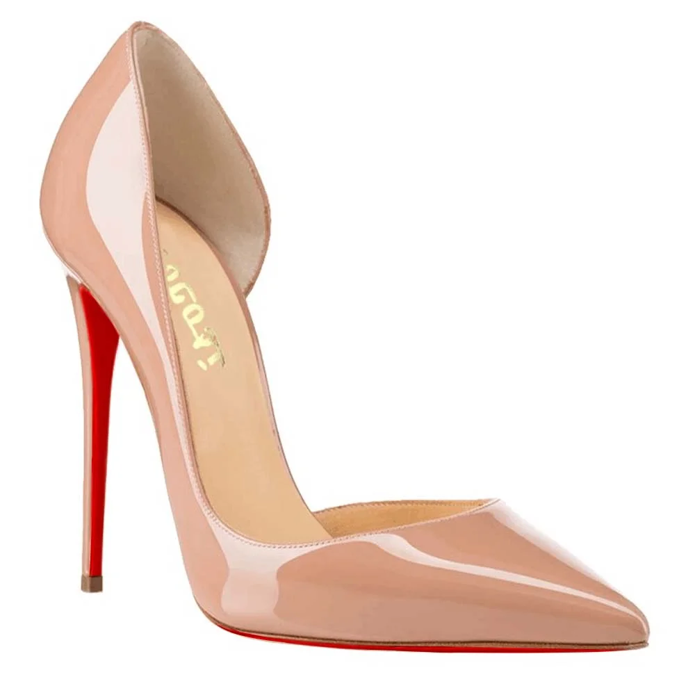 120mm Women's Classic Closed Pointed Toe Bridal Wedding Party Red Soles Pumps-vocosishoes