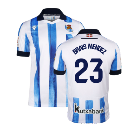 Real Sociedad Brais Méndez 23 Home Shirt Kit 2023-2024