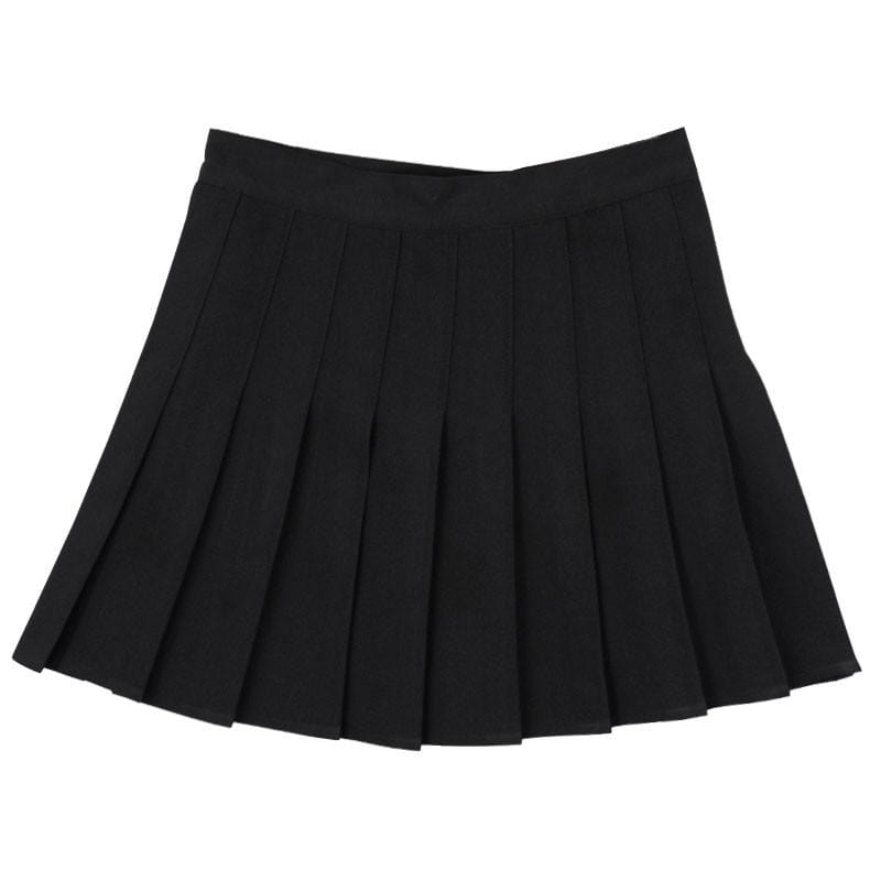 BLACK PLEATED SKIRT