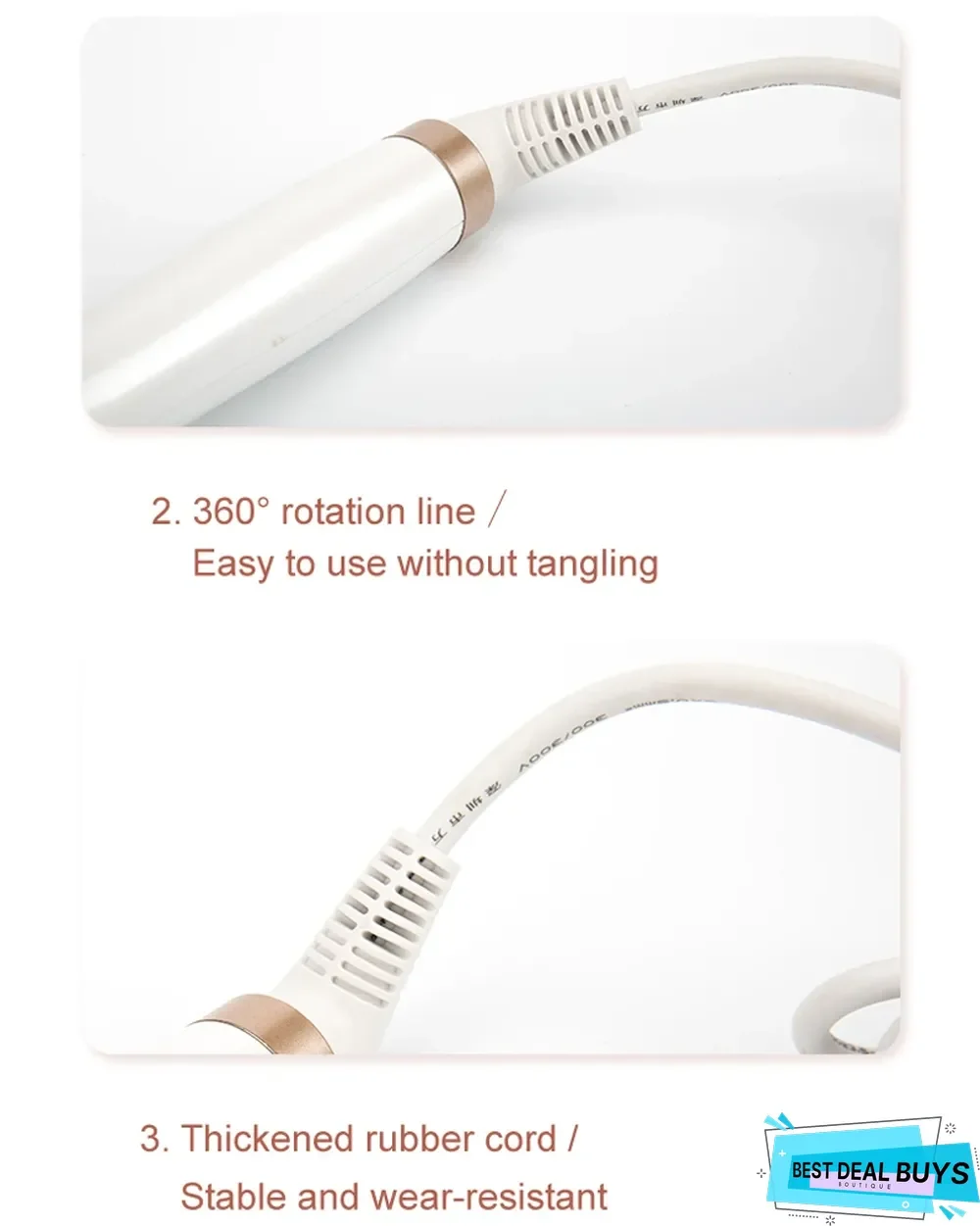 Oteya&trade; Double Ceramic Coating Multi-Functional Curling Iron