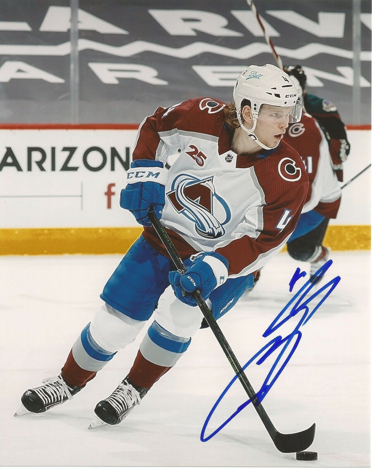 BOWEN BYRAM SIGNED COLORADO AVALANCHE ACTION 8x10 Photo Poster painting #3 with PROOF & COA