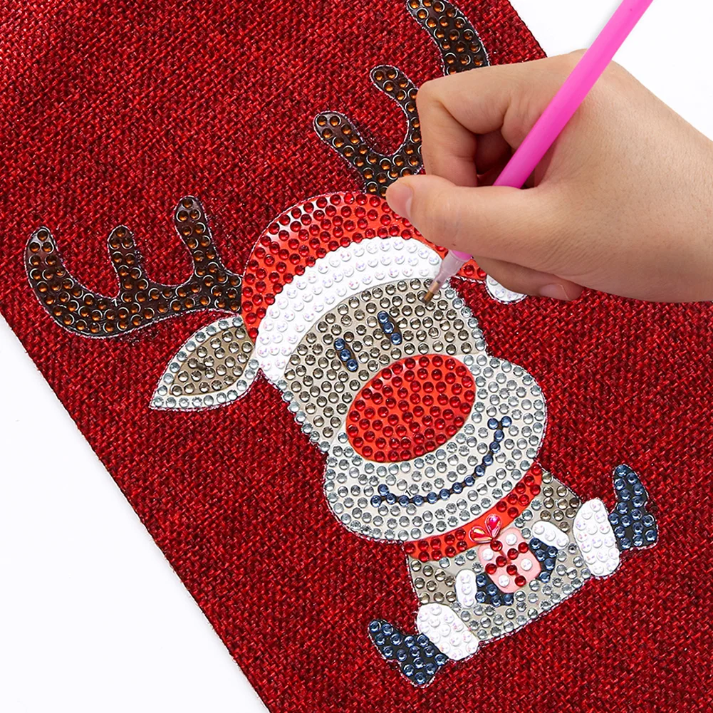 DIY Diamond Painting Xmas Wine Bottle Bag - Christmas Elk