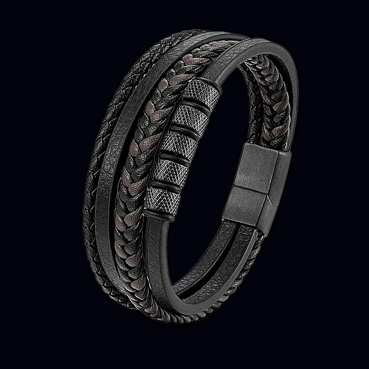 Japanese Retro Leather Magnetic Clasp Bracelet