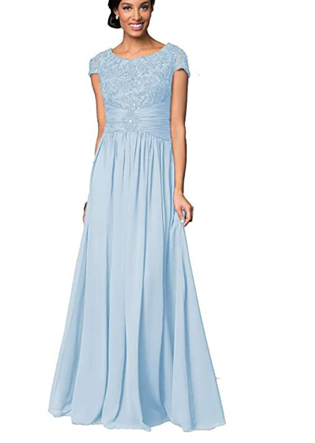 Cape Sleeve Lace Appliques Mother of the Bride Dresses 2 piece