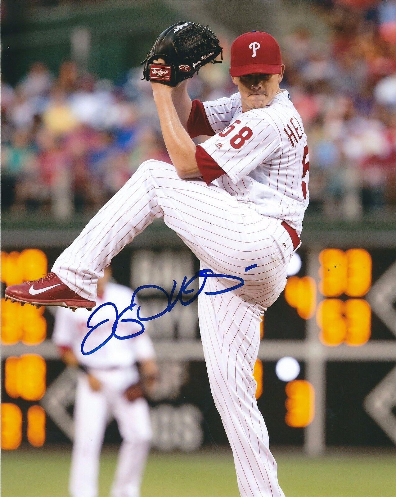 Autographed JEREMY HELLICKSON Philadelphia Phillies 8x10 Photo Poster painting - COA