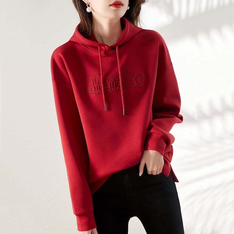 Casual Long Sleeve Plain Sweatshirt