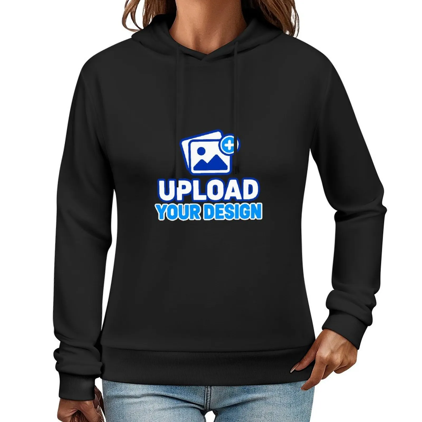 Front-Print Fleece Hoodie Without Pocket &ndash; personalized print product image