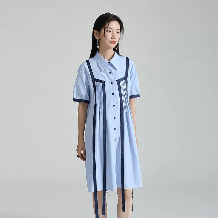 Niche Design Tassel Short Sleeve Mini Dress