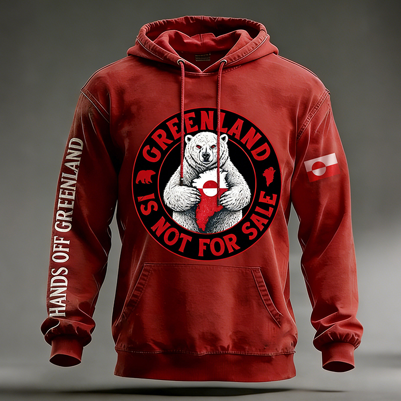 Men's Greenland Print Casual Hoodie artswardrobe