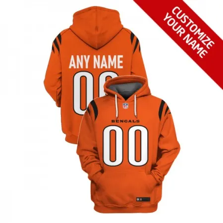 Men's Cincinnati Bengals Active Player Custom 2021 Orange Pullover Hoodie 6S3B