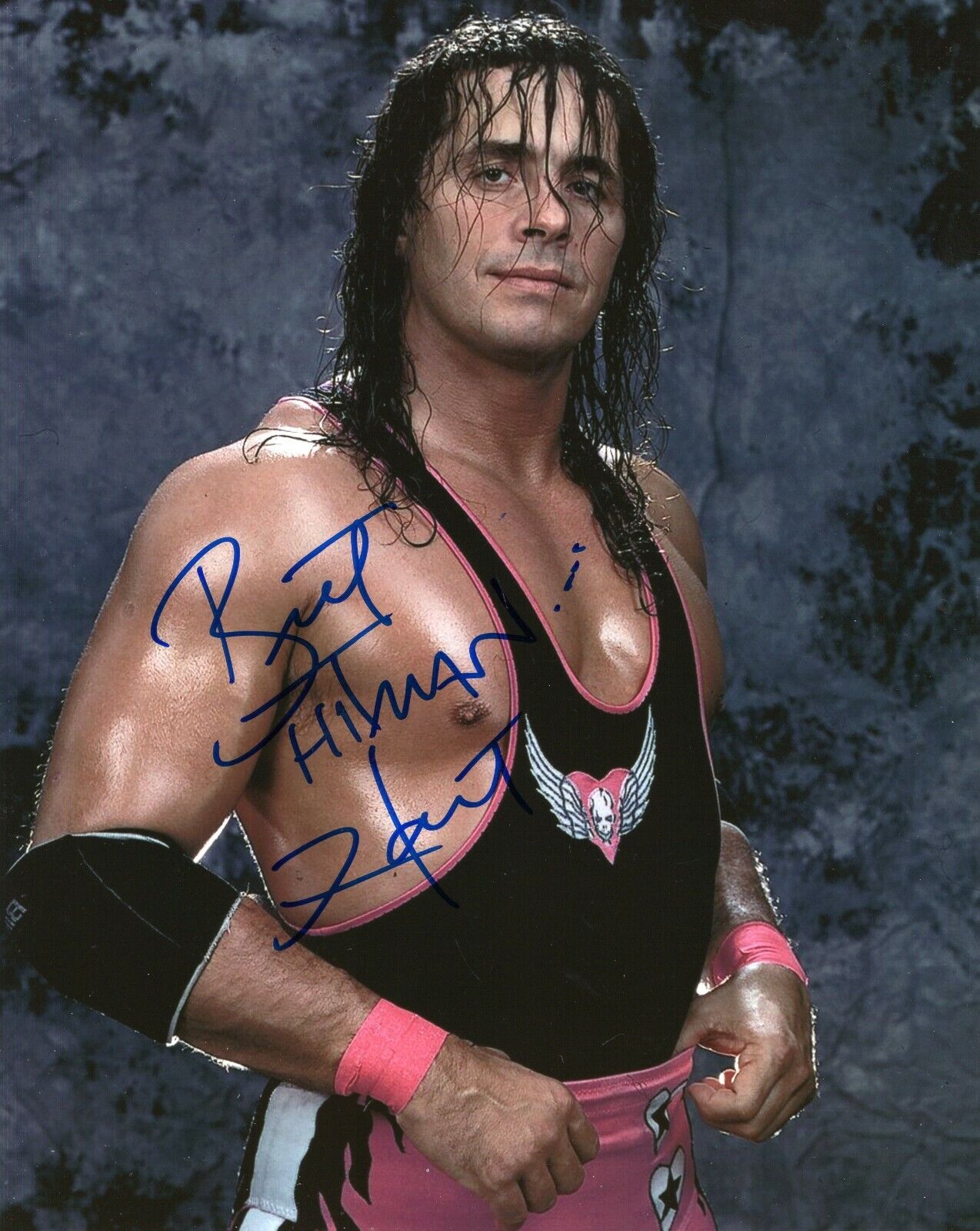 Bret Hitman Hart Signed 8x10 Photo Poster painting w/COA WWF Wrestler #1