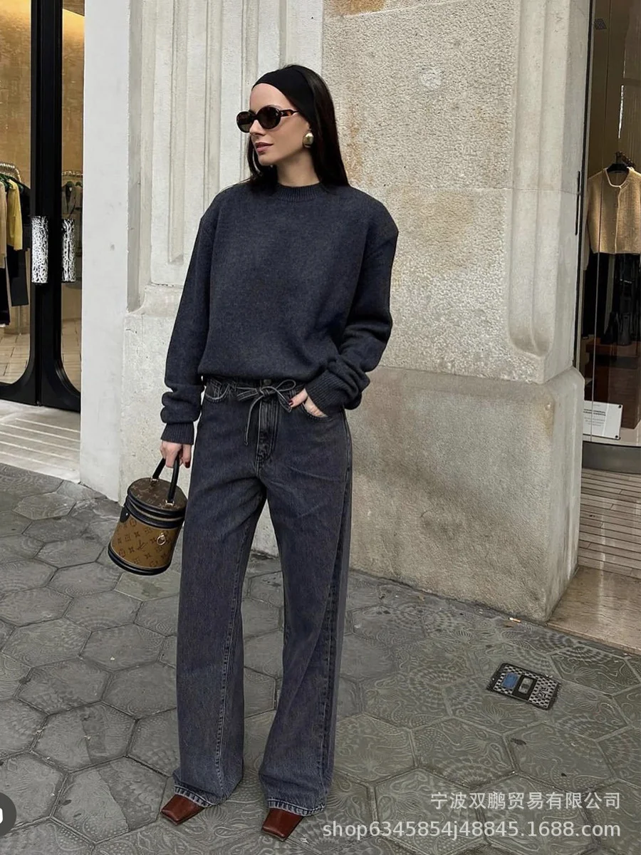 Athvotar Athvotar Sale Of Solid Color Round-Neck Sweater Women 2025 New Soft Knitting Base Top