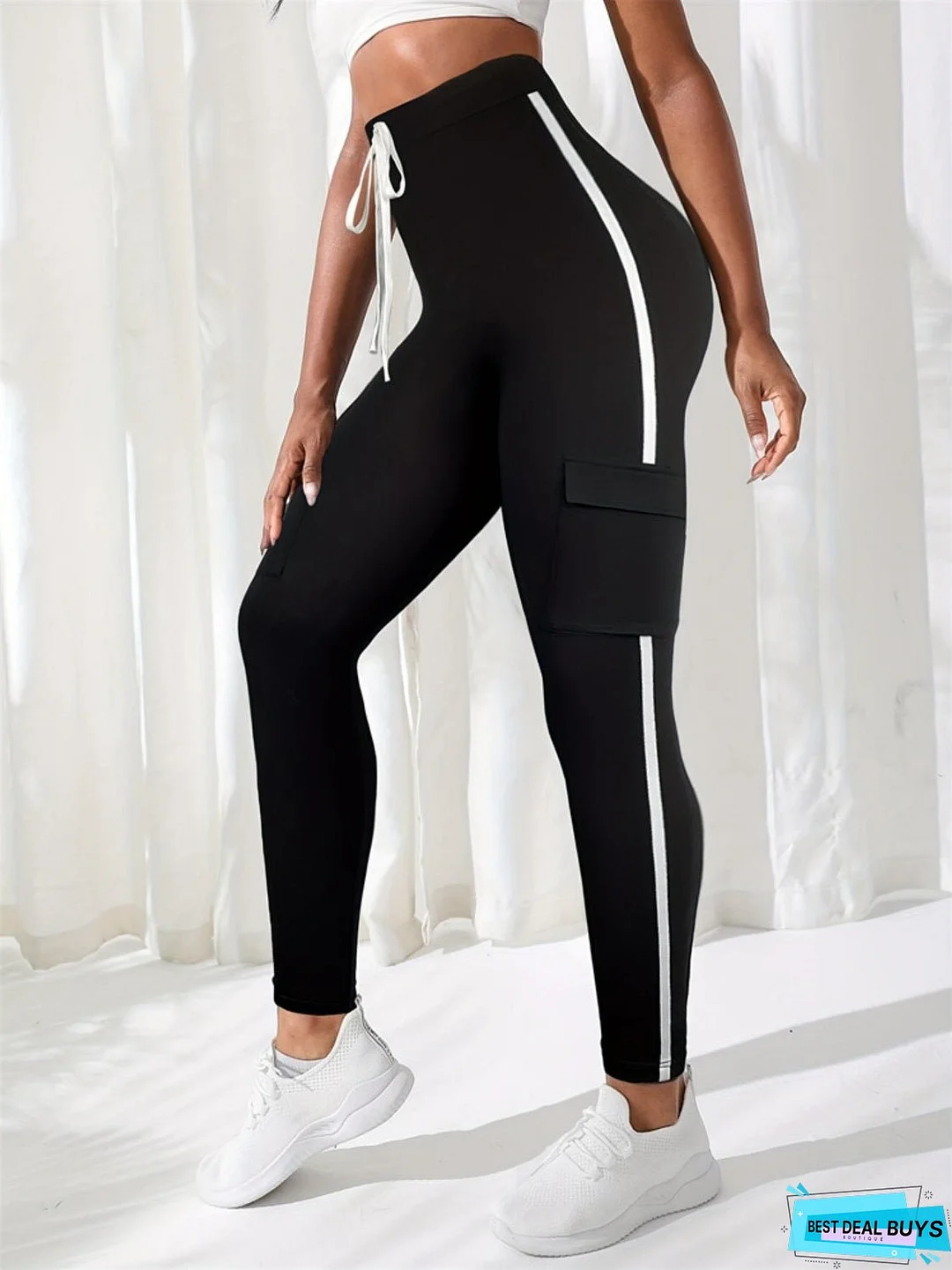 High Waist Skinny Pants with Pockets