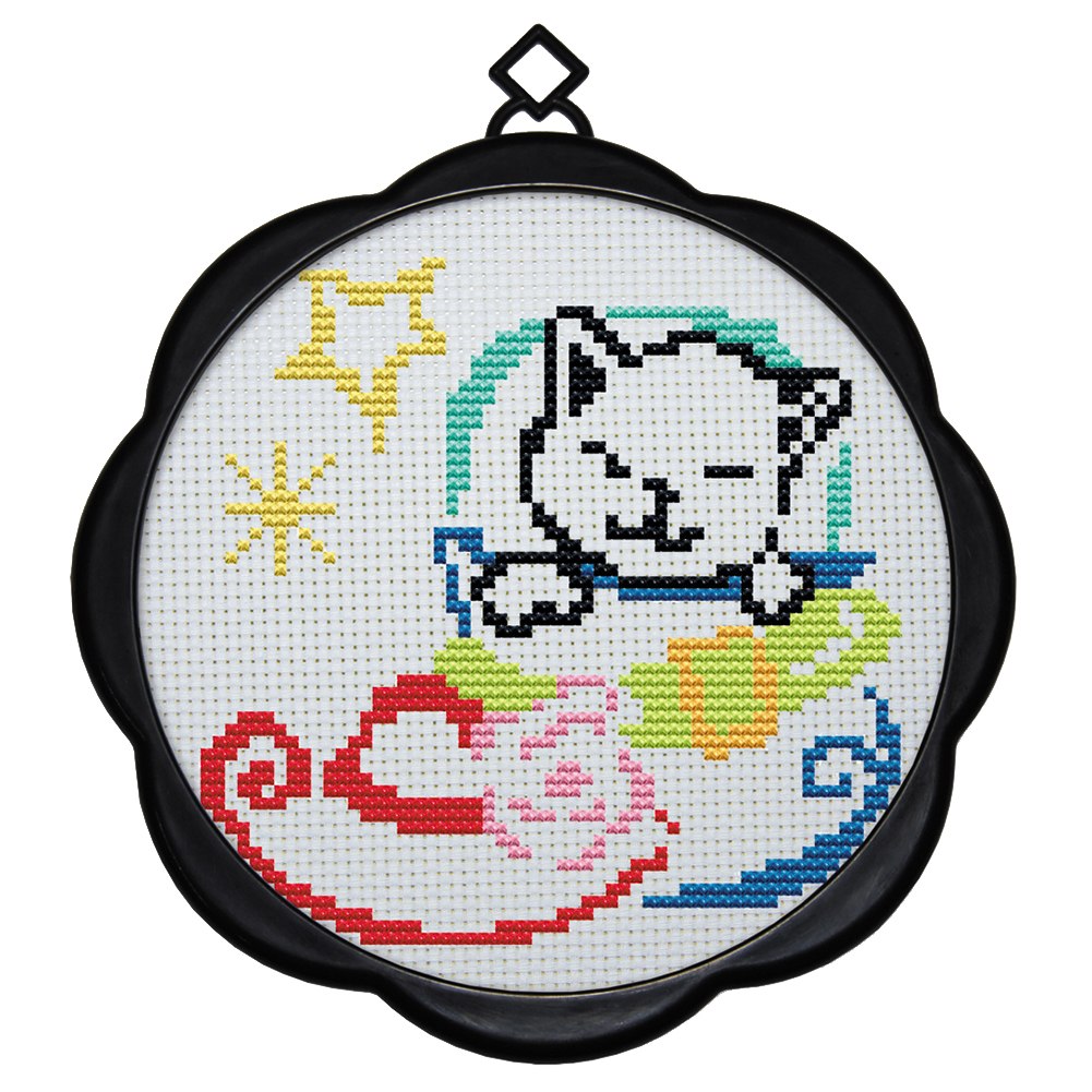 

Cat - 11CT Stamped Cross Stitch - 17*17CM (With Frame), 501 Original