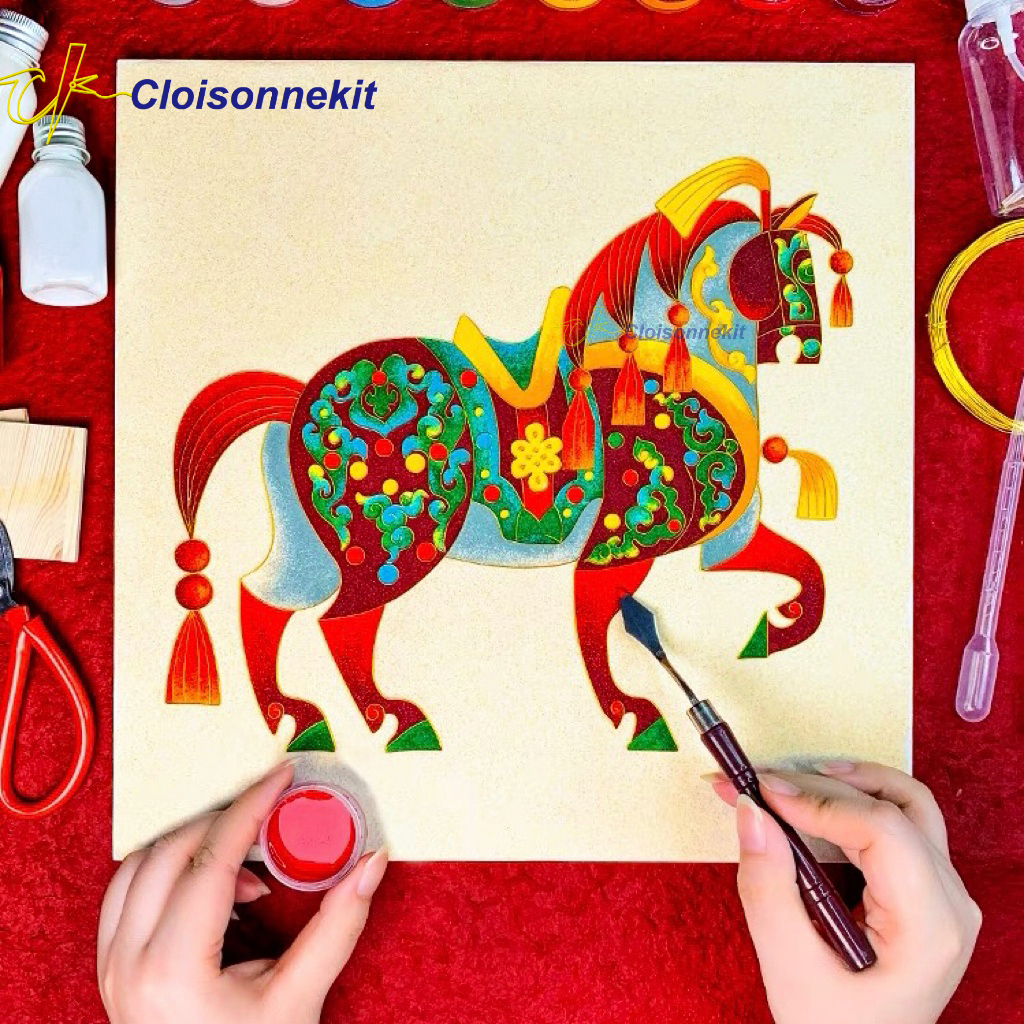 Colorful Horse - Cloisonne Painting Art Kits - Cloisonnekit