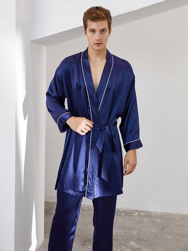 19 Momme Ensemble de pyjama en soie kimono classique pour homme 1