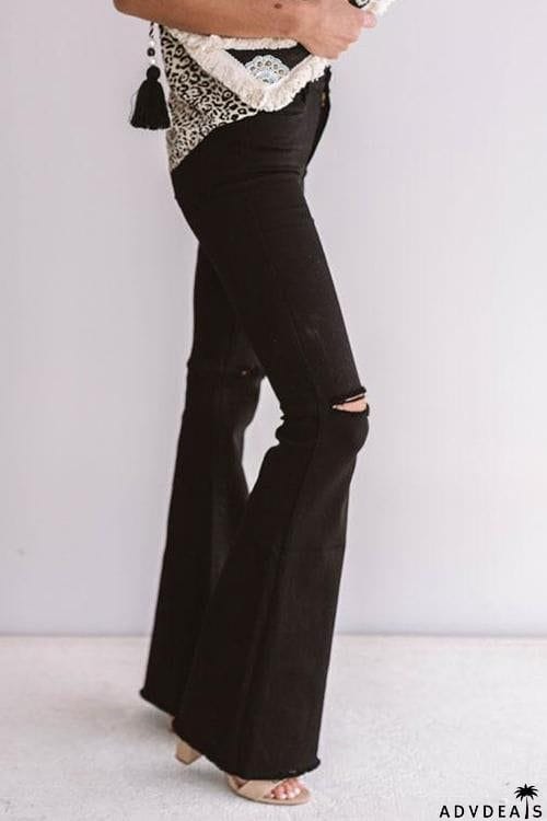 Broken Hole Flares Jeans