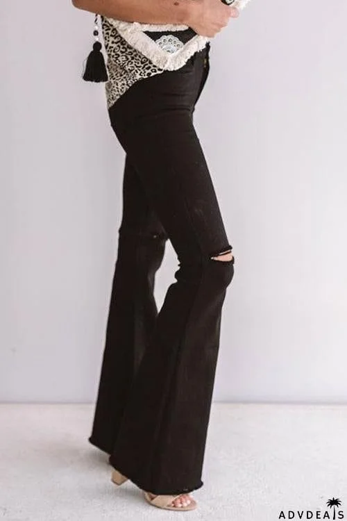 Broken Hole Flares Jeans