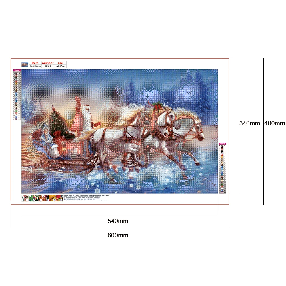 Diamond Painting - Full Round Drill - Santa Sleigh(60*40cm)