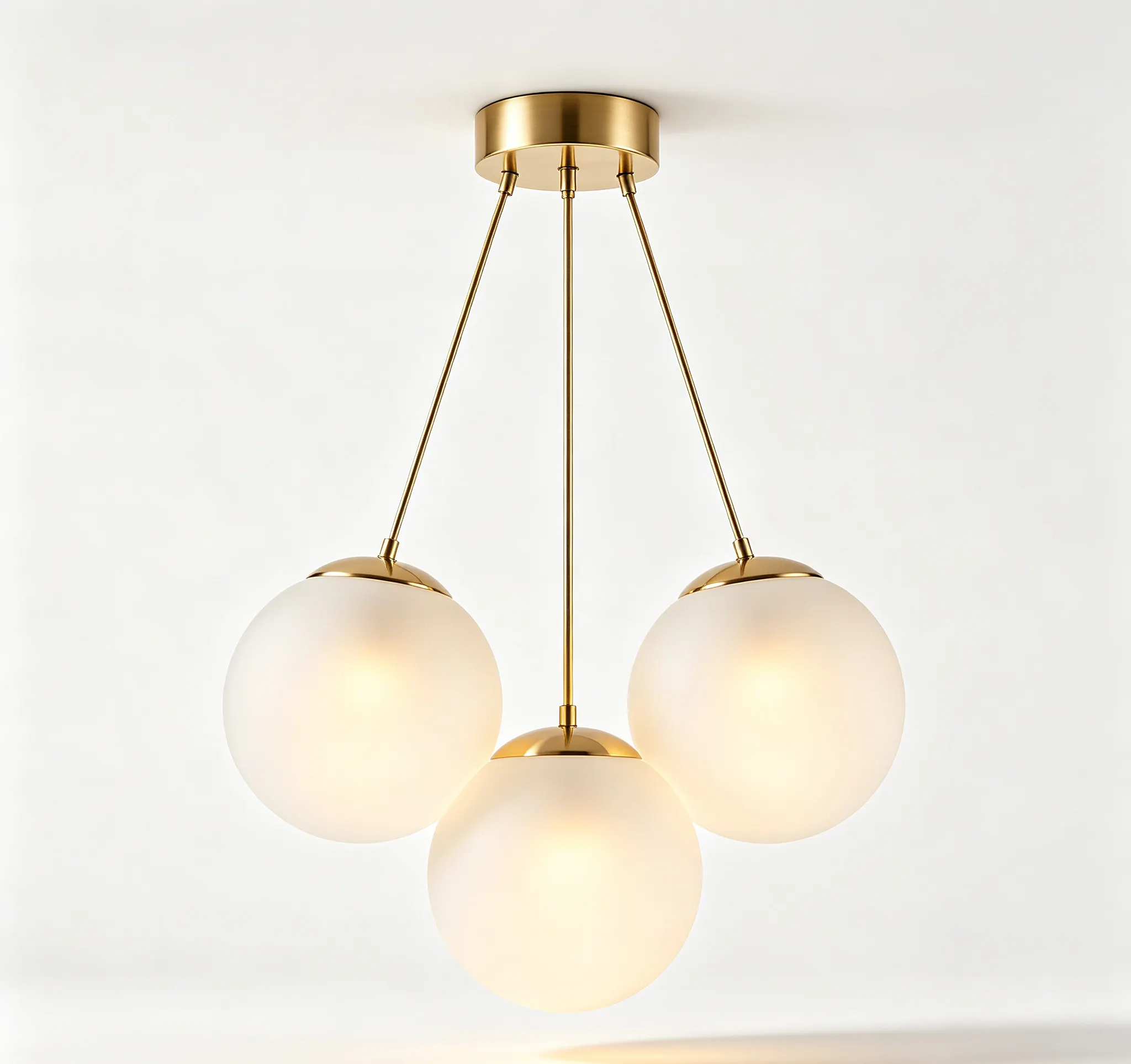 Modern Gold 3-Light Globe Chandelier