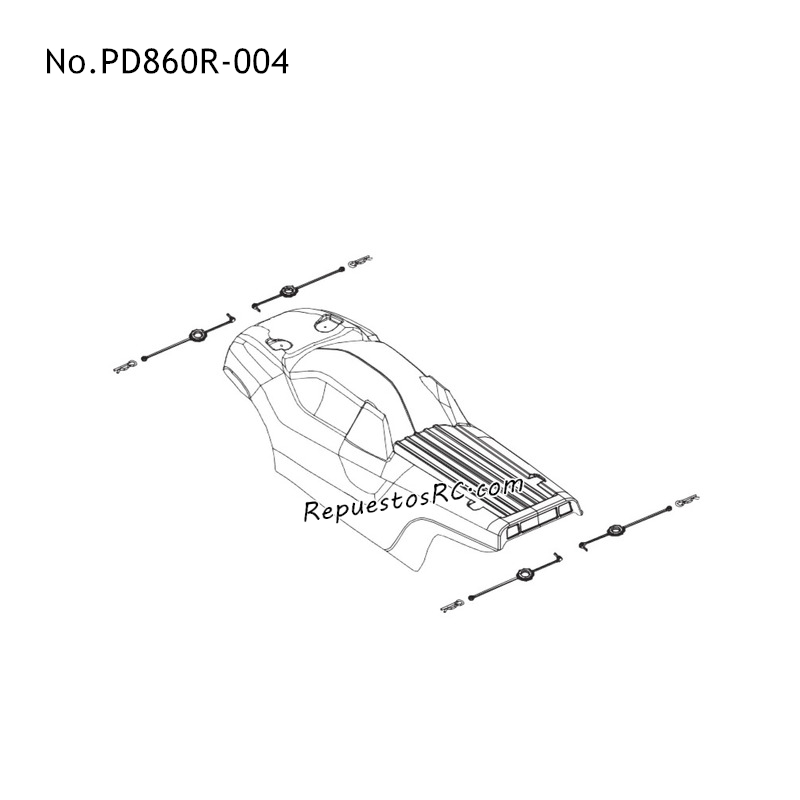 PD RACING TR10 Piezas Carrocer&iacute;a del Coche PD860R-004