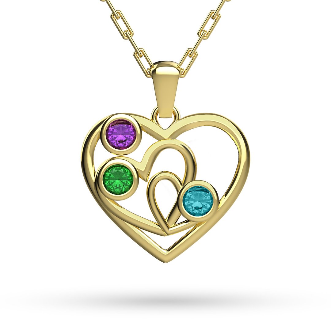 Vangogifts Intertwined Heart Pendant Family Tree Birthstones Necklace Gift for Grandma Mother Wife Girlfriend Family