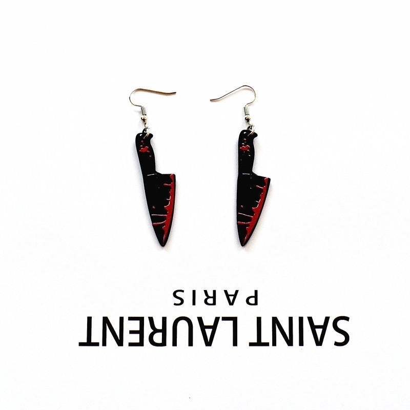 Halloween Novelty Knife Arylic Festival Earrings