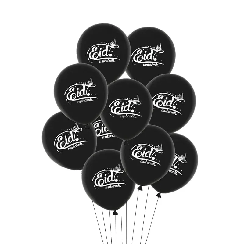 10Pcs EID MUBARAK Balloons Decor Ramadan And Eid Decoration Muslim Hijab Islamic Decor Muslim Ramadan Mubarak Party Supplies