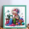 Sewing Old Lady-11CT Stamped Cross Stitch 40*40cm/15.75*15.75in tapestrymarket