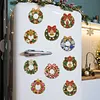 10PCS DIY Pearl Diamond Painting Christmas Fridge Magnets, Sparkling Rhinestone Refrigerator Magnet Craft Kit for Home Decor & Gifts