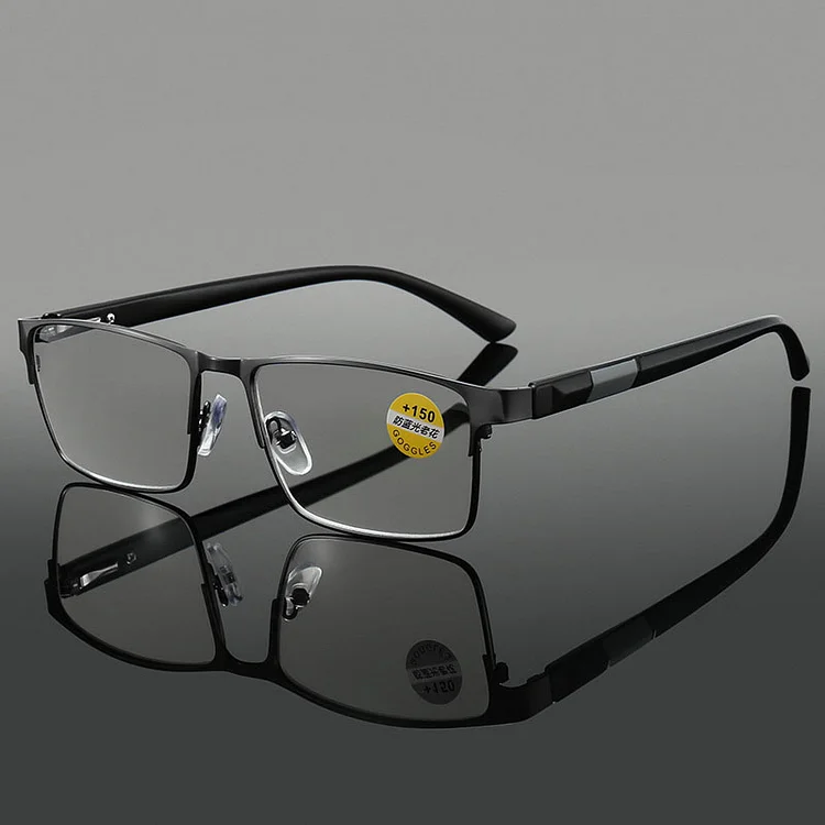 New Square Large Frame Anti Blue Light Reading Glasses Men Business Presbyopia Glasses Diopter Prescription Eyewear