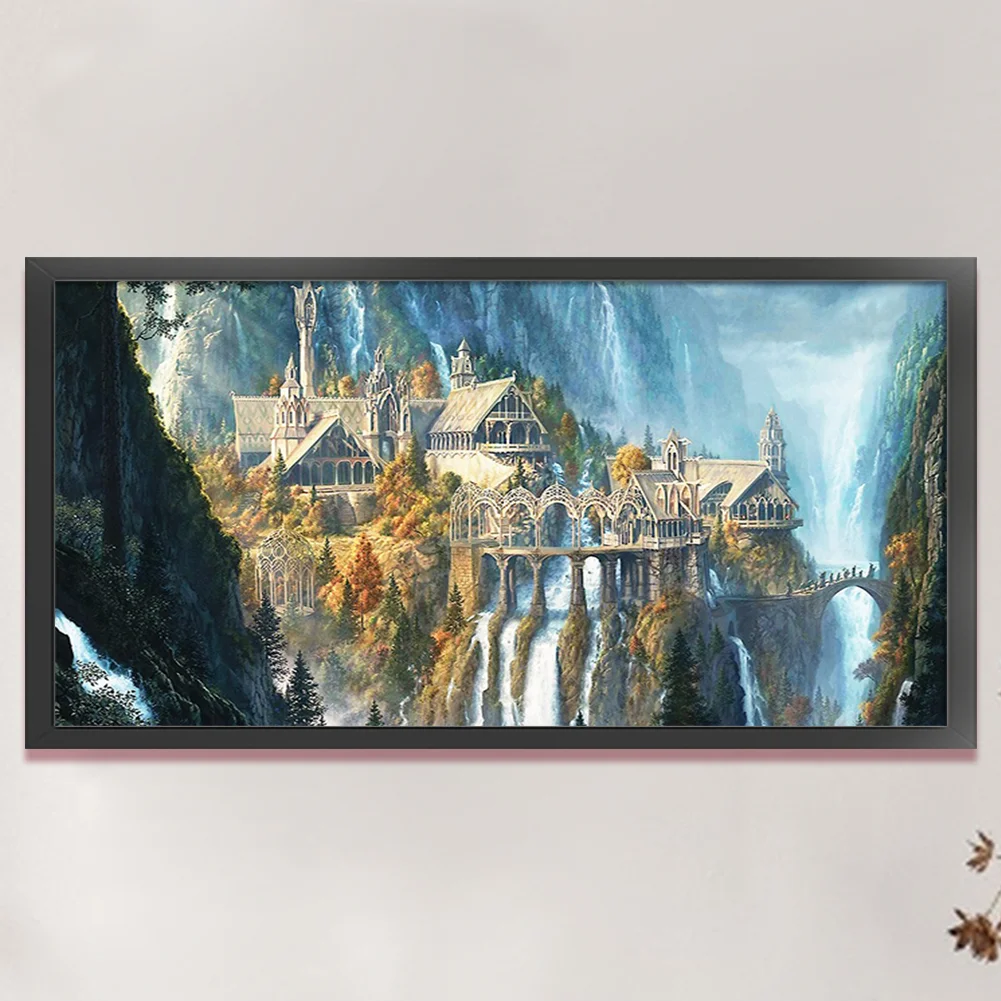 Castle Printed Cross Stitch Kit 80x40cm DIY 18CT Thread Art Needlework Decor