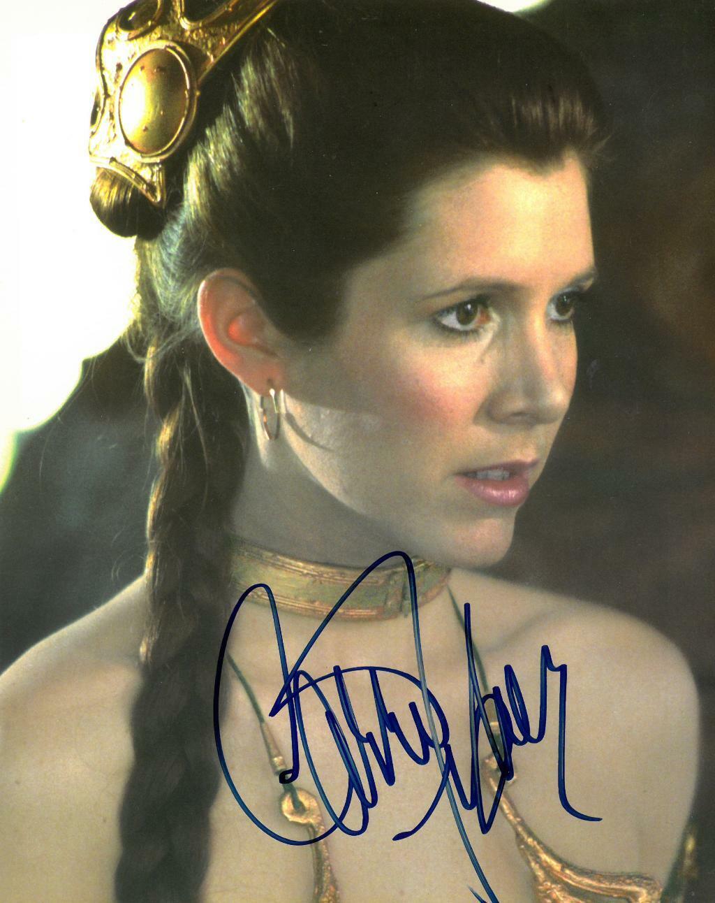 Carrie Fisher Signed Star Wars Autographed 8x10 Cardstock Photo Poster painting BECKETT #AA13042