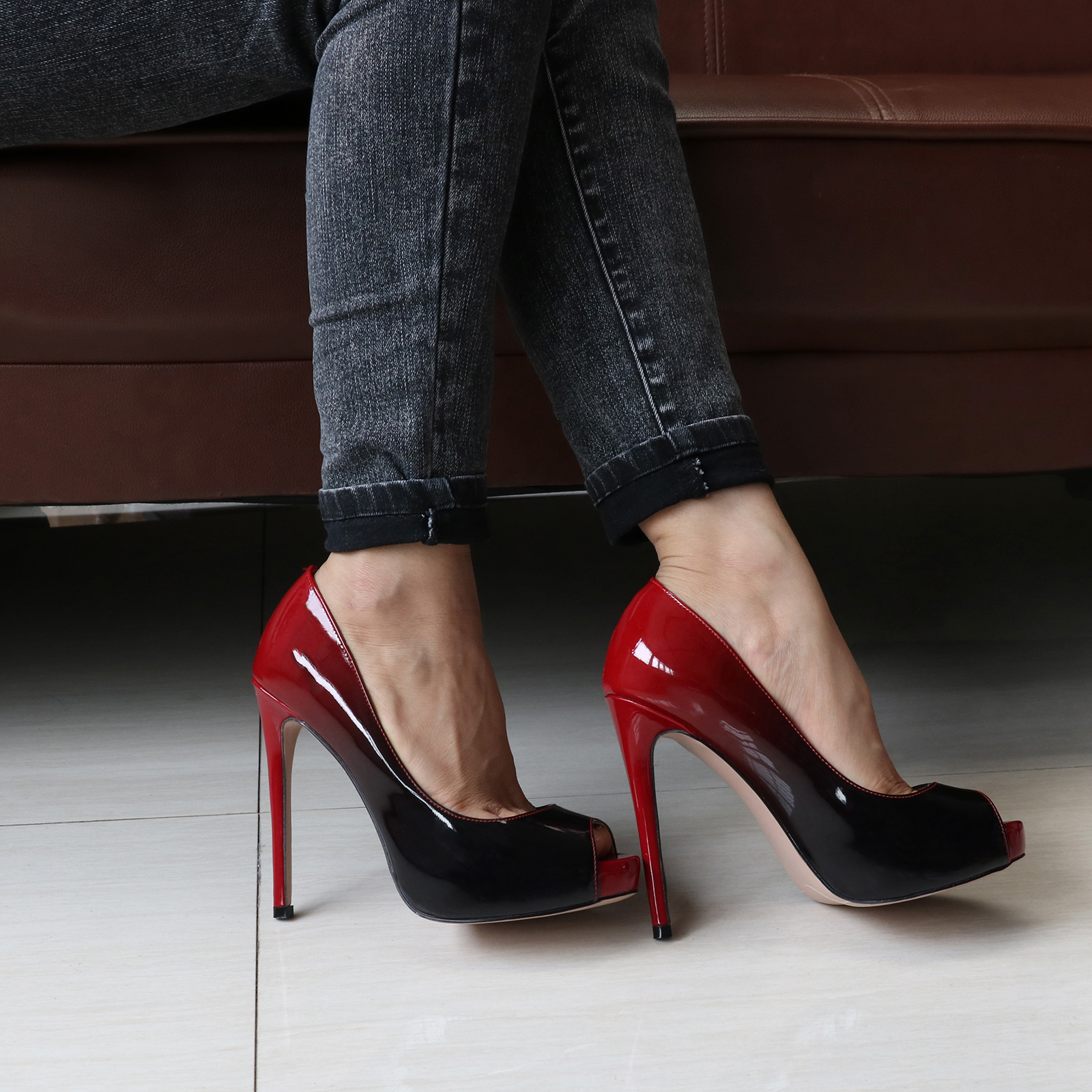 4.72'' Women's Platforms Heels Party Wedding Gradient Pumps-MERUMOTE