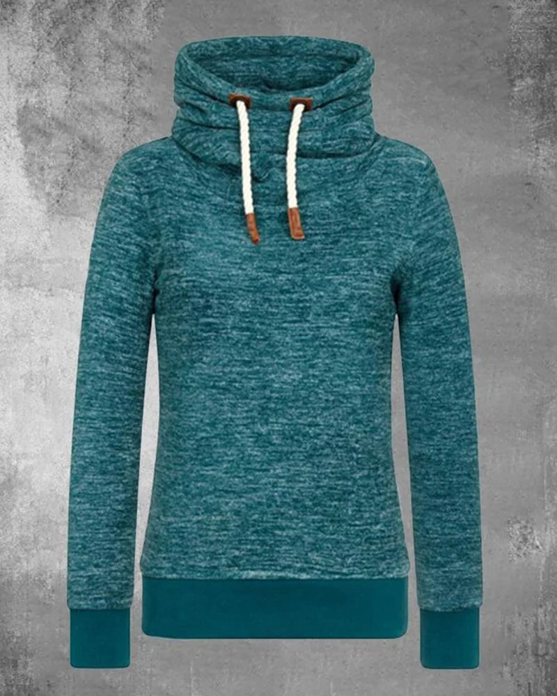 woman's casual long-sleeved hooded sweatshirt-111013