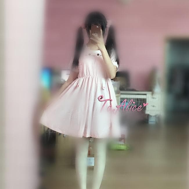 S/M Pink Kawaii Neko Cat Dress SP167111