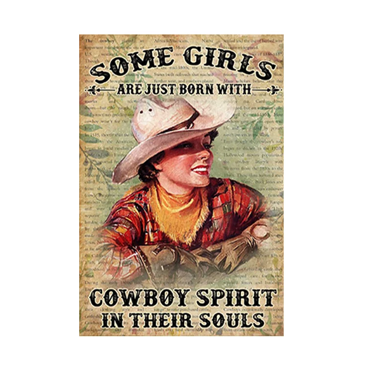West cowboy - enseigne en étain vintage - 7.9x11.8 & 11.8x15.7inch
