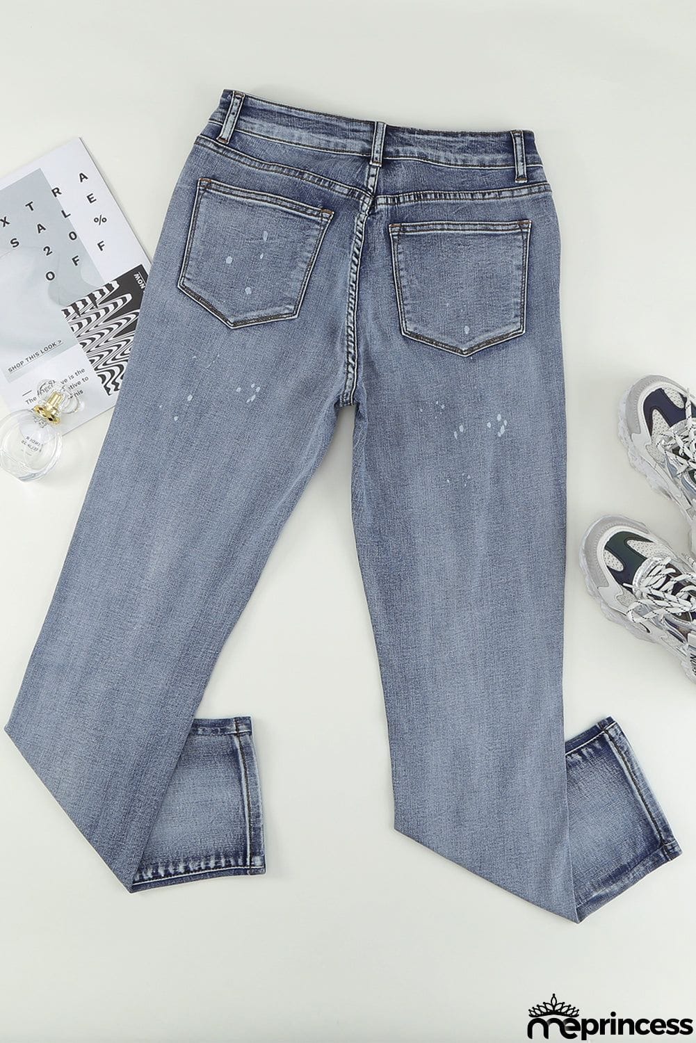 Bleach Splatter Boyfriend Straight Jeans